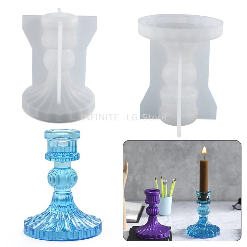 Stampi in silicone per candeliere per fai da te in gesso, cemento, resina epossidica UV, portacandele, decorazioni per la casa, regalo fatto a mano, ornamento da tavolo