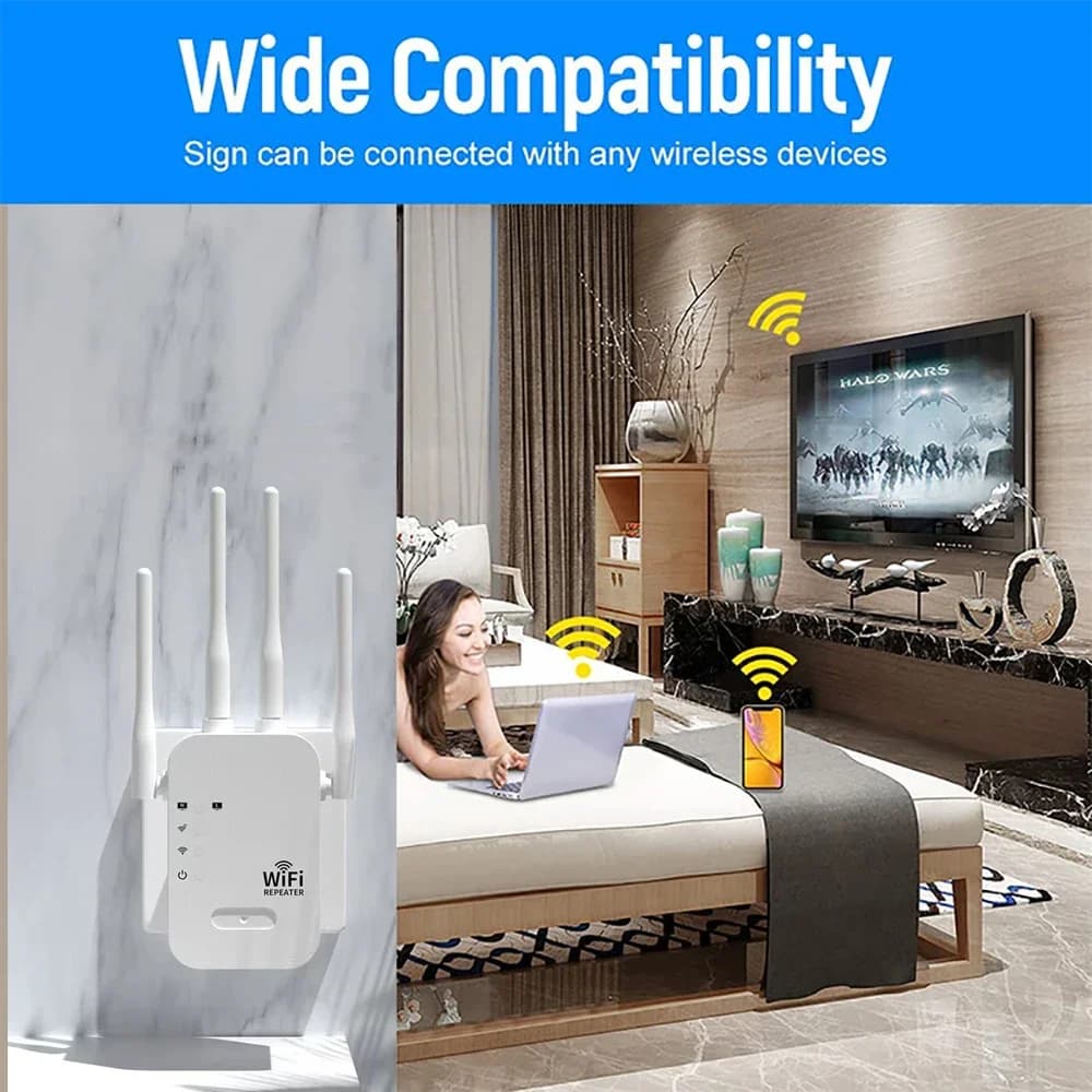 Ripetitore WiFi Extender Wireless 1200Mbps WiFi Booster 5G 2.4G Amplificatore di rete dual-band Segnale a lungo raggio Router WiFi Casa