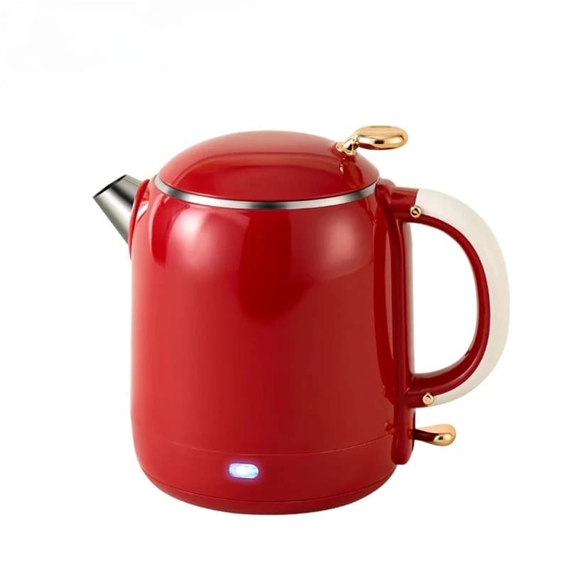 1L Vintage Portable Electric Kettle Fast Boil Insulation Auto Off Large Split Caliber Lid Tea Coffee