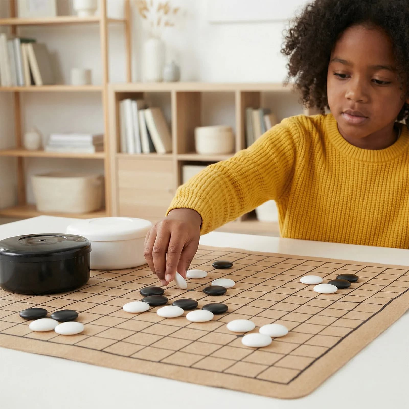 Set Professionale di Go e Scacchi con Pedine in Legno Premium e Tavola Pieghevole per Uso Interno ed Esterno, Gioco Educativo