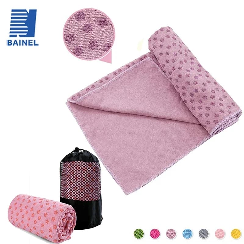 183*63 cm portable anti-slip sweat absorbent mat yoga towel fabric mat ultra-thin blanket yoga towel blanket training with bag