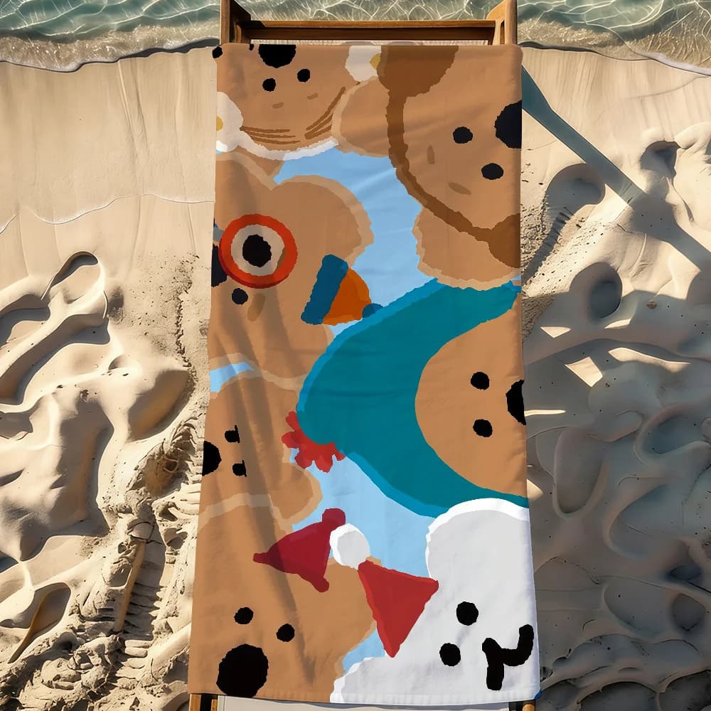 Asciugamano da spiaggia grande, morbido e leggero, anti-sabbia, per viaggi e campeggio, ad asciugatura rapida, marca Cartoon Quokka D-dinotaeng-S