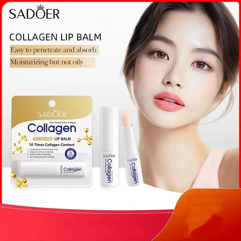 1pz SADOER Balsamo Lip Collagen Hydrating Anti-Screpolation Illuminating Reparator Nutrient Lipstick Hydrating Lip Care Products