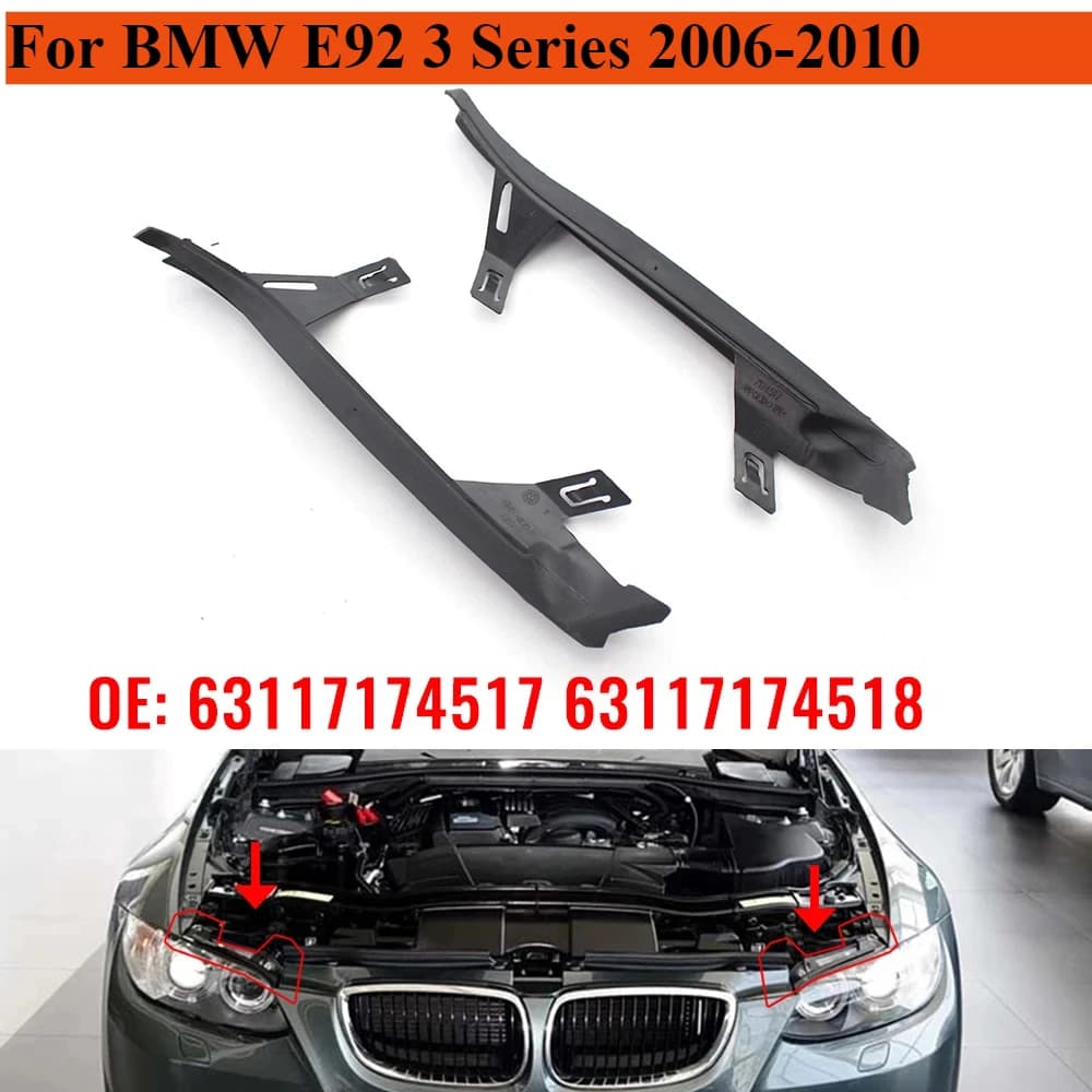 Auto Faro Guarnizione Faro Striscia di Copertura Per BMW E92 E93 Serie 3 2006-2010 Faro Lente Guarnizioni Ombra Trim 63117174517