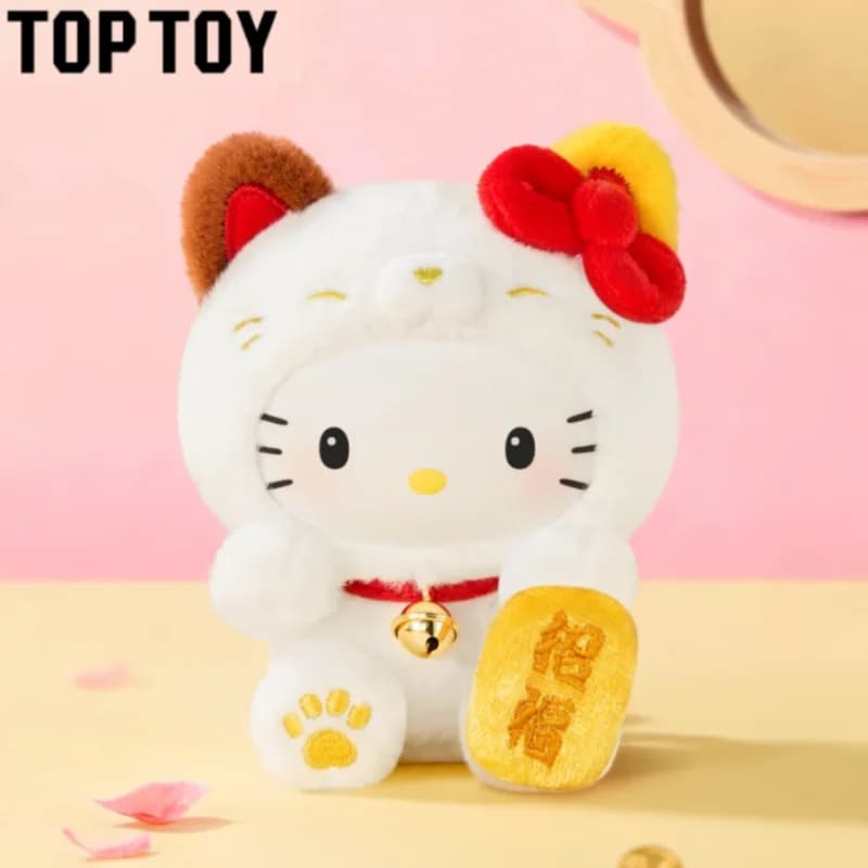 Nuovo Portachiavi Peluche Toptoy Serie Hello Kitty Family Lucky Cat - Blind Box con Simpatico Personaggio dei Cartoni Animati - Regalo di Capodanno per Ragazze
