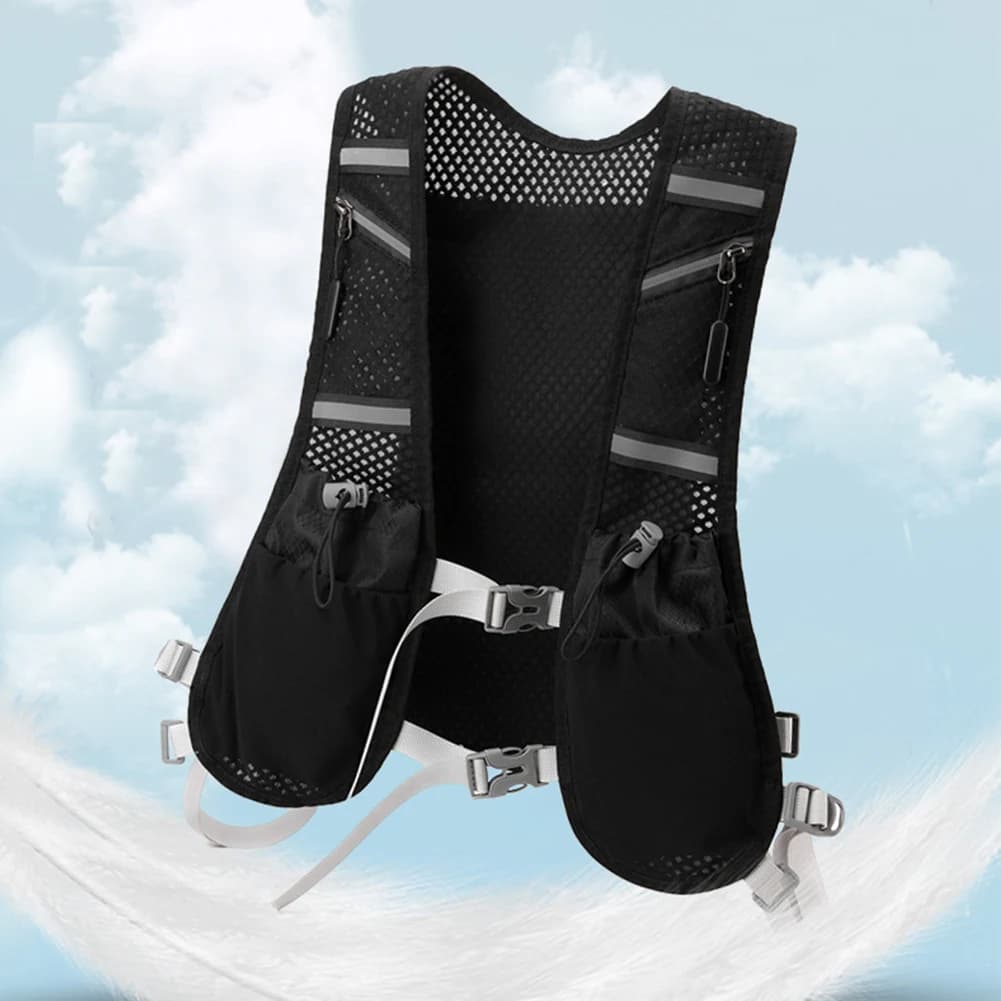 Gilet Idratazione Corsa Escursionismo Multitasche Leggero Traspirante per Ciclismo Trail Running Maratone