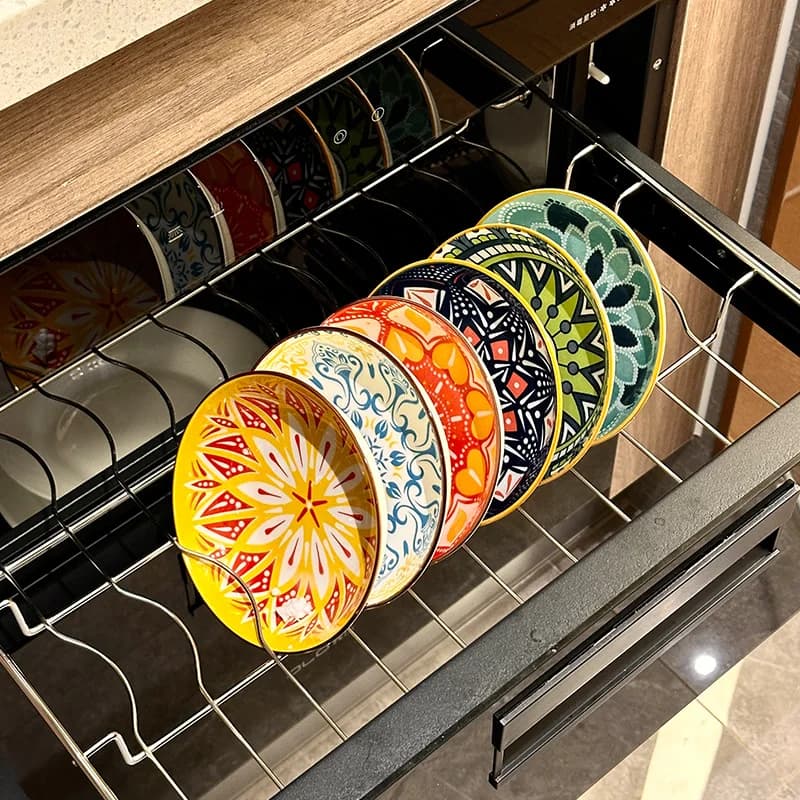 6 pezzi - Piatto in ceramica Bohemia, Piatto per insalata, Antipasto, Servire frutta secca, dessert e insalate Lavastoviglie Forno Microonde Sicuro