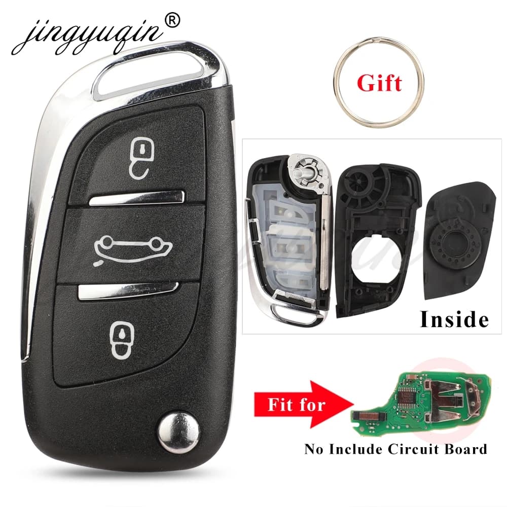 jingyuqin 1/5pcs Car Remote key Shell for Citroen DS3 DS4 C-Elysee С2 C4 С3 С5 C6 Peugeot 2010-2016 6490KF Auto Fob Replacement
