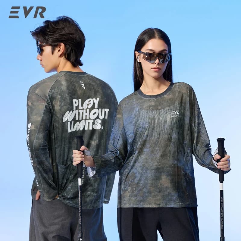 EVR Cycling Jersey Summer Casual Cycling Tops For Men and Women Long-sleeved T-shirt Quick-drying Road Bicycle Loose Cycling Top