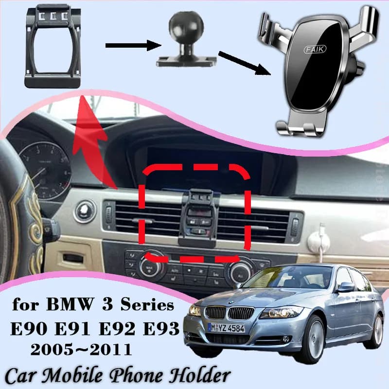 Supporto per telefono cellulare per BMW Serie 3 E90 E91 E92 E93 2005 ~ 2011 Air Vent Clip Supporto per cellulare Supporto Gravity Car Mount Accessori