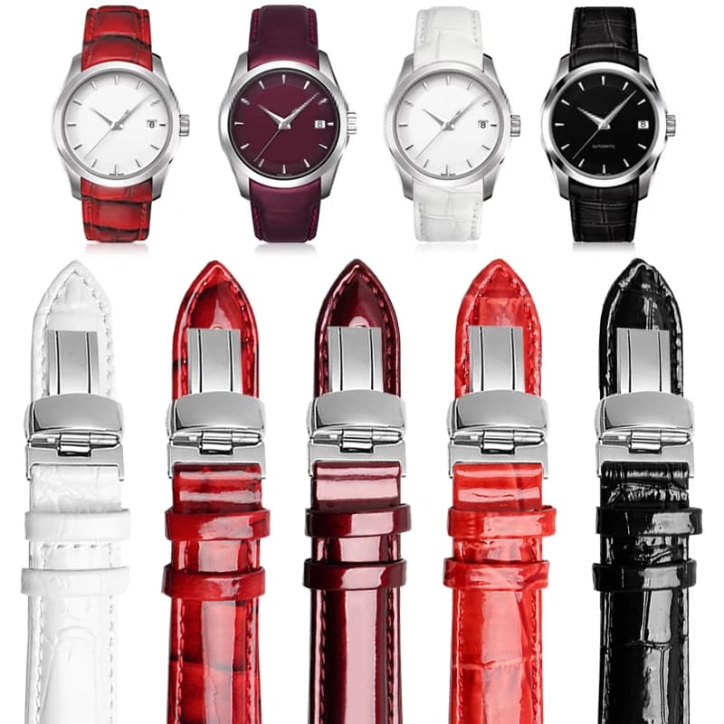 Cinturino per orologio in vera pelle per Tissot 1853 Couturier T035 donna T035210 T035207A braccialetto per cinturino femminile lucido con immagine fresca