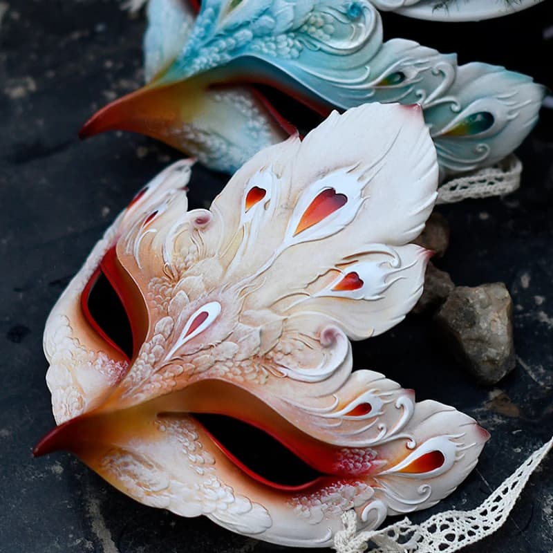 Maschera di lusso mezza faccia antica femmina adulta Hanfu Gu Hou maschera per uccelli maschera Phoenix oggetti di scena di canto maschera per gli occhi maschera Menmian Changjiang