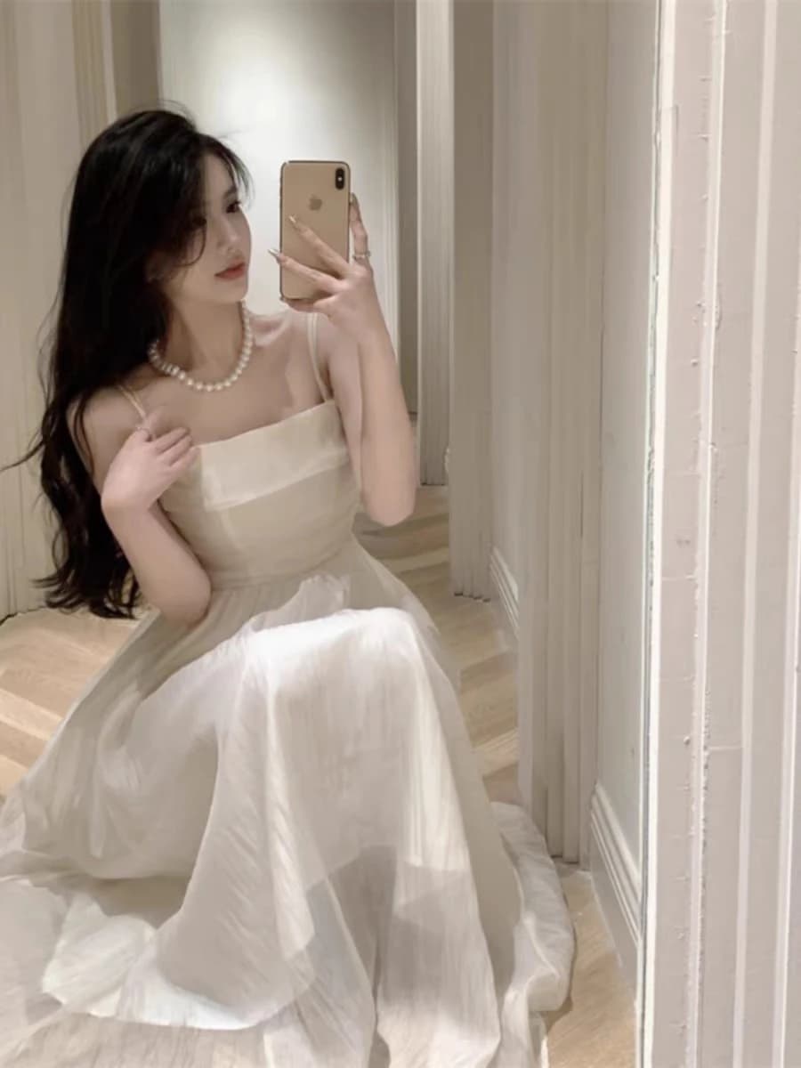 Elegant New Chinese Style Wrap Dress Women's Summer Long Dress Slimming Belt Halter Neck Gown Casual Vacation Polyester Fiber