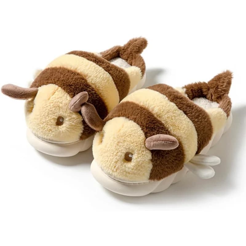 Nice bee-shaped slippers: soft and comfortable unisex slippers, anti-slip and hot for animals for men and women