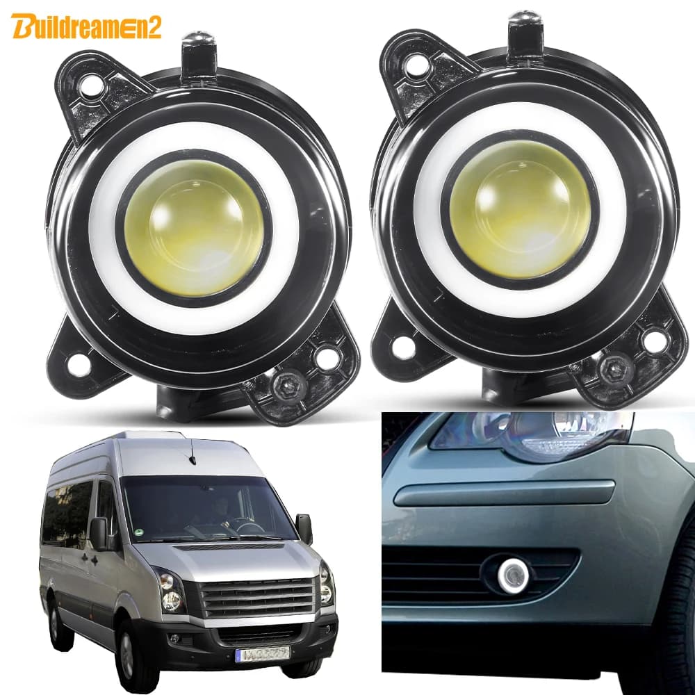 2 X Car LED fendinebbia Angel Eye DRL Daytime Running Lamp 30W for Volkswagen VW Crafter 30-35 30-50 2006 2007 2008 2009 2010 2011