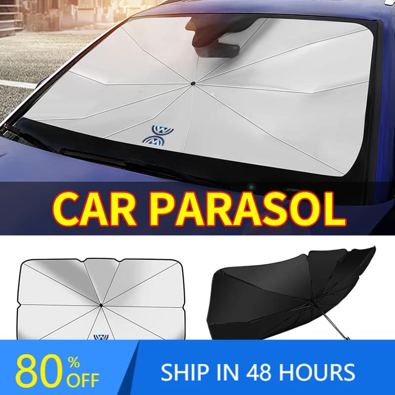 Parasole Pieghevole per Parabrezza Anteriore Auto Volkswagen VW GTI Rline R Golf Amarok Ph - 1 Pezzo