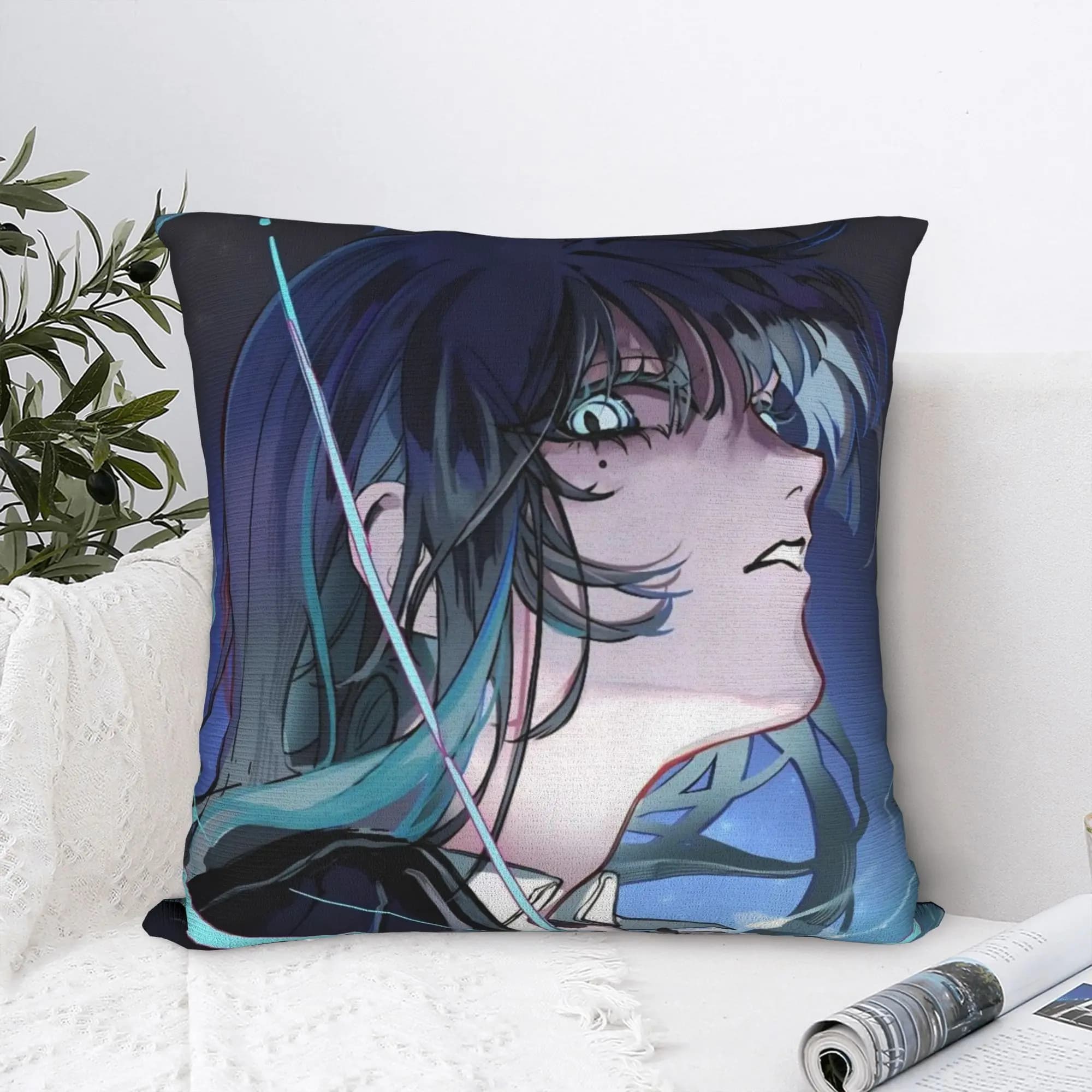 Ado Tour Anime Square Pillow Cases Cushion Covers Funny Zipper Decor Pillowcover for Sofa 45x45cm