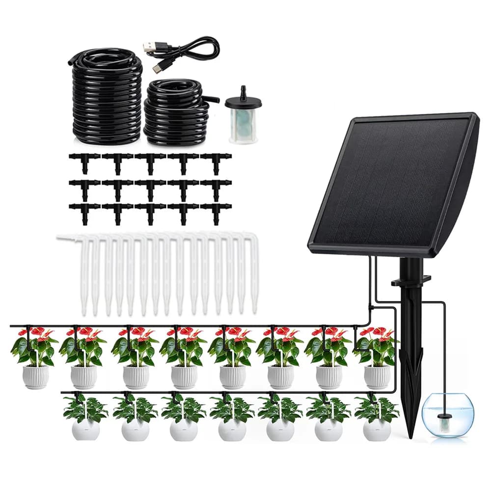 Solar Automatic Drip Irrigation Pump Smart Watering System for Garden Balcony Potted Plants