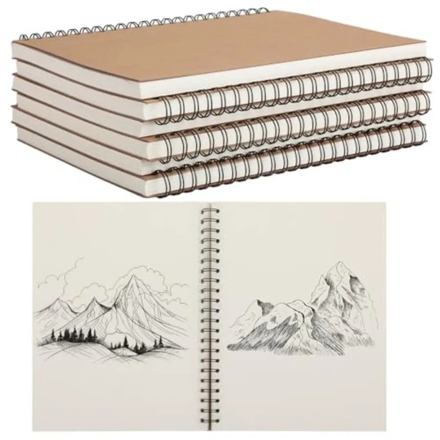 Pcs 8.5"x" Spiral Sketch Pad A Large 00 Sheet Blank Notebook Sketch Pads 0 lbs 00 GSM Back to School Gifts Sketching Drawing Pa