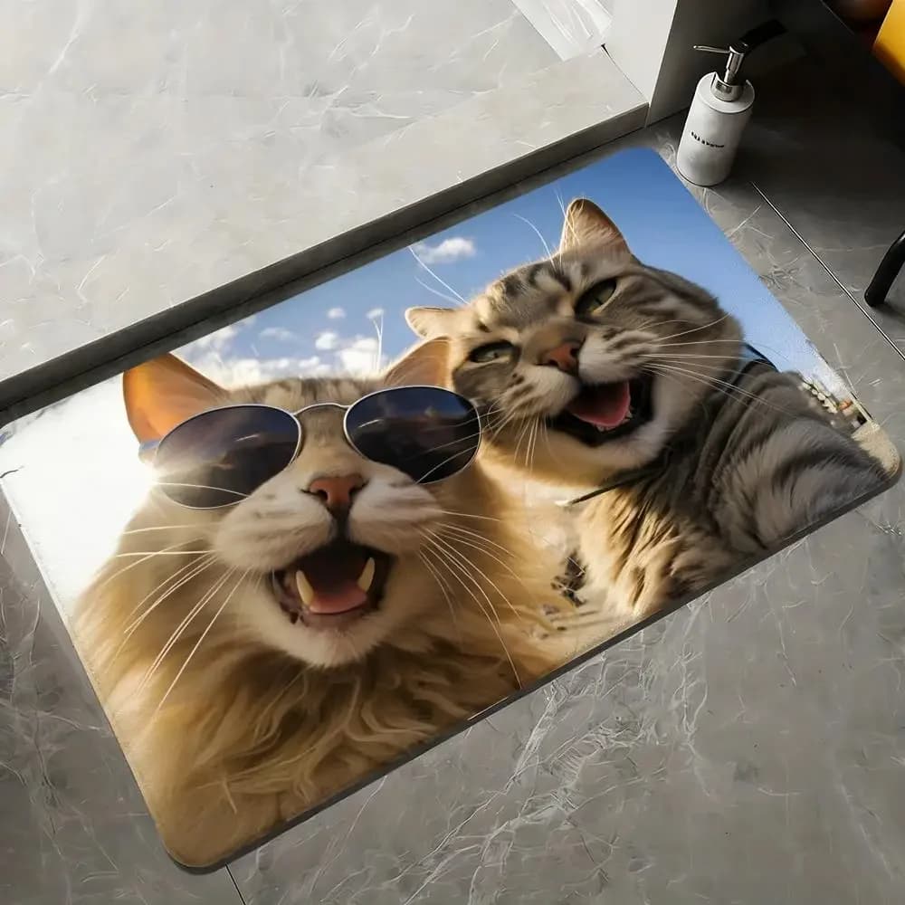 Zerbino piatto con illusione ottica 3D per gattini e cuccioli, antiscivolo e facile da pulire, perfetto per il posizionamento davanti alla porta del bagno