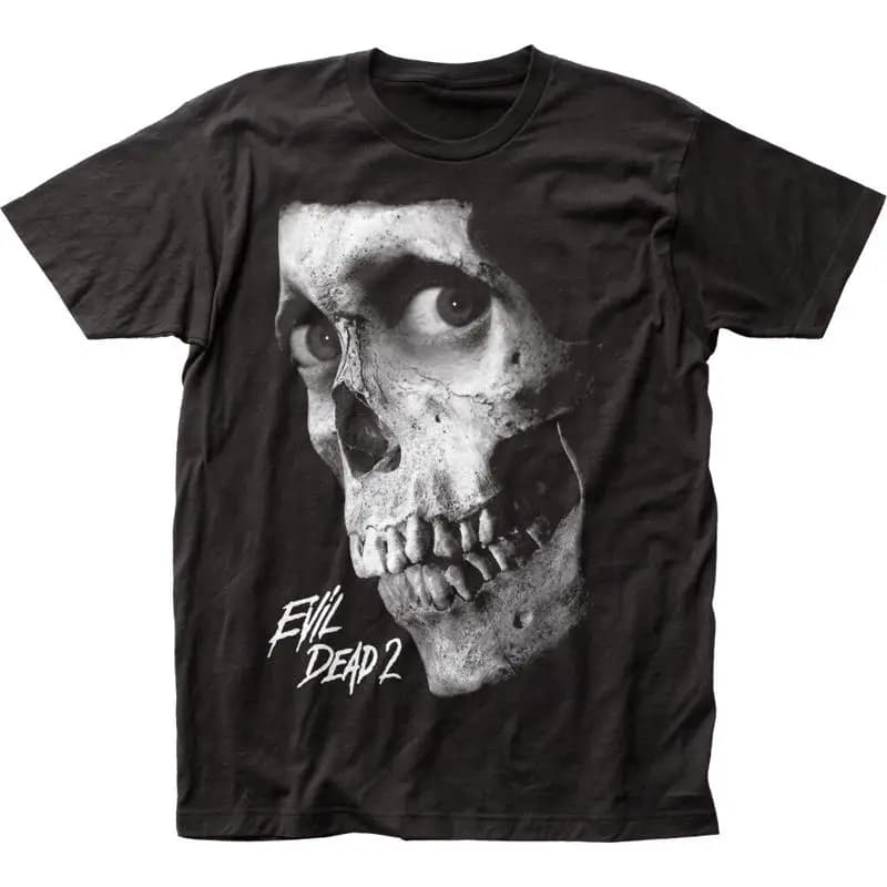 Evil Dead 2 T-shirt con poster bianco e nero da uomo con licenza del film della cultura pop