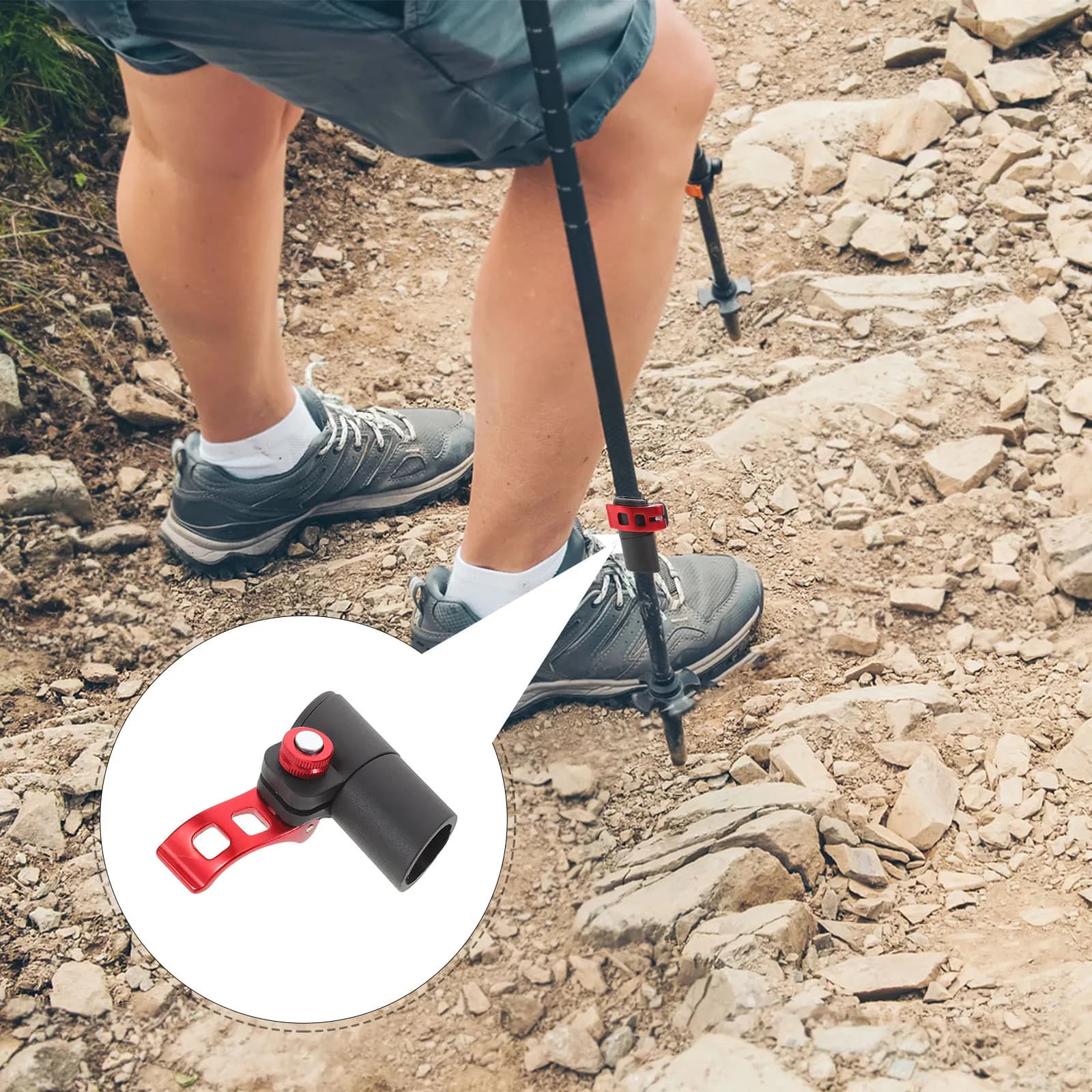Bastone da Trekking con Blocco a Scatto, Asta da Arrampicata con Blocco Esterno, Strumenti di Bloccaggio Rapido per Alpinismo, Escursionismo e Trekking
