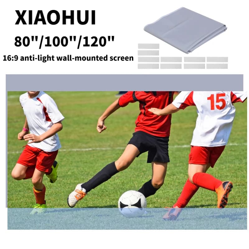 XIAOHUI Schermo per proiettore HD spesso anti-luce 16:9 Home Movie Theater Lotto pieghevole opaco 84/100/120 POLLICI