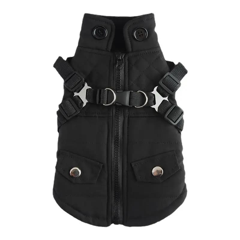 Cappotto per cani con imbracatura giacche impermeabili con imbracatura e anelli a D giacca per cani con cerniera cappotto per cuccioli vestiti per cani di piccola taglia cappotto per cani con