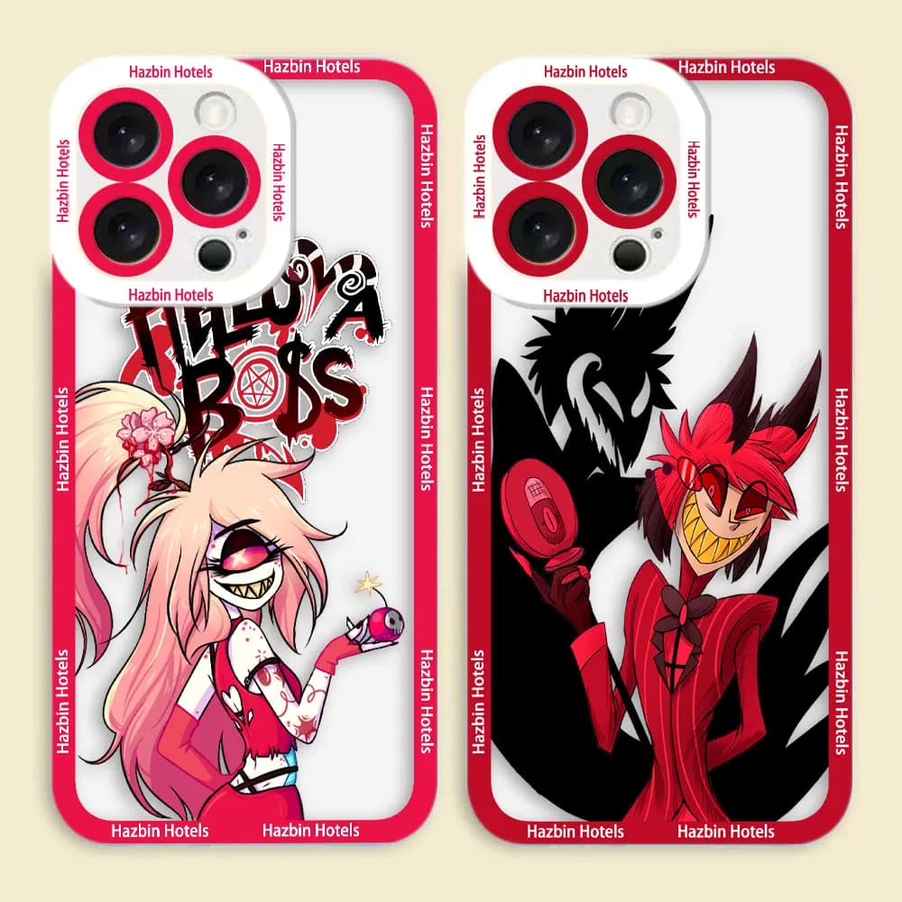 Clear Phone Case For Xiaomi Redmi Note 15 14 13 12 12S 11 11T 11S 10 9 10S 9S 8 Pro Max Plus Case Cover Anime H-Hazbin H-Hotels