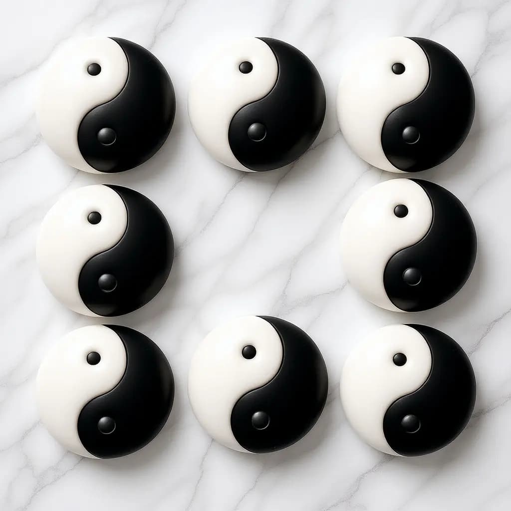 Set of 8 Silicone Antivibrations for Tennis Rackets, Tai Chi Design, Vibration Grinders, Stabilizer Accessories for Rackets