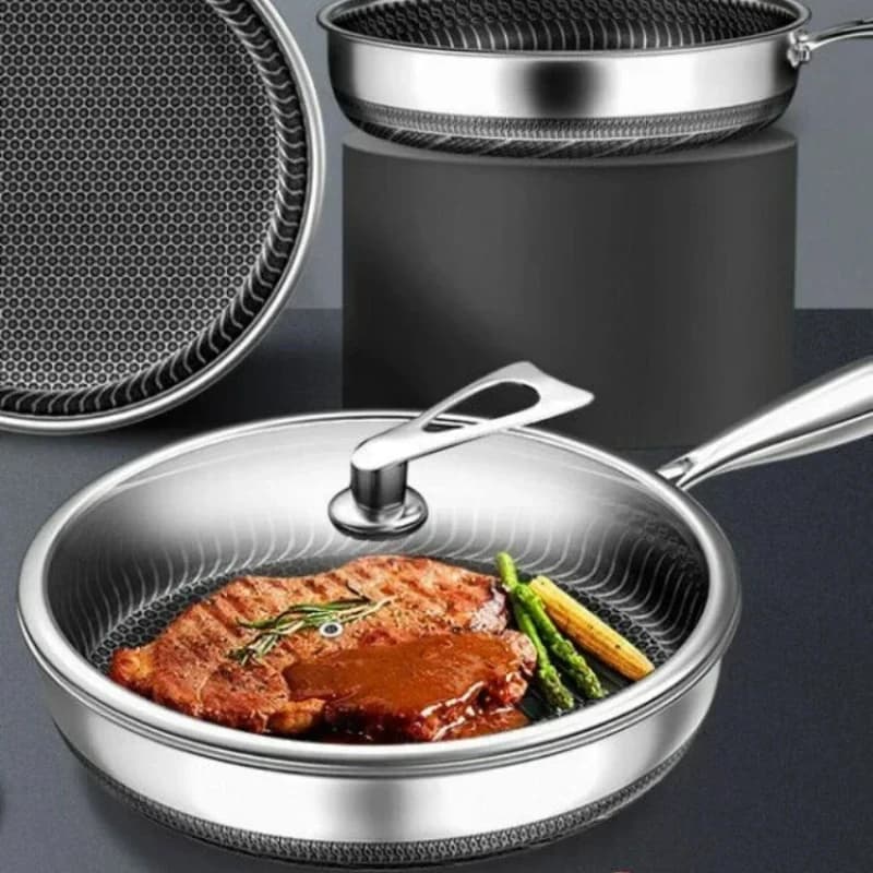 Stainless Steel 316L Stainless Steel Plated Honeycomb Plated Non-stick frying pan Gas induction cooker for general use