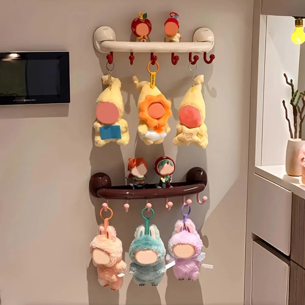 Ganci a ventosa da parete con mensola, senza foratura, appendiabiti senza chiodi per chiavi, statuette, peluche, bagno, cucina, ingresso