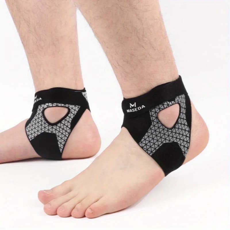 Supporto per caviglia regolabile ultrasottile da 1 pezzo - Nylon traspirante, cinghie su entrambi i lati, per sport, corsa, ciclismo, fascia per caviglia