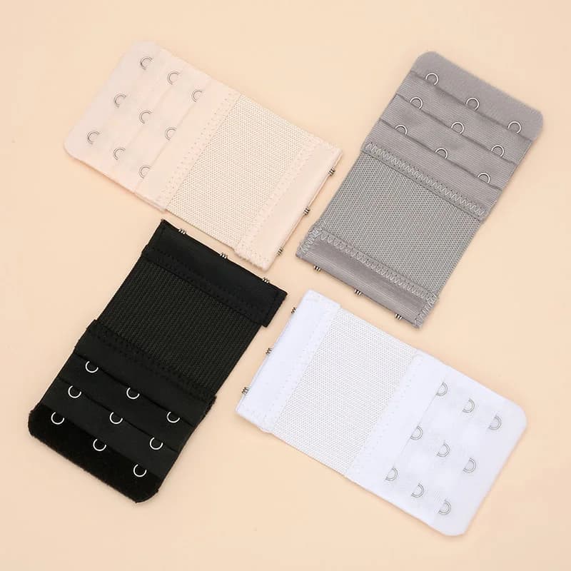 Elastic Adjustable Back Expansion Buckle Lingerie Extension Bra Hooks 2/3/4 Closures Underwear Row