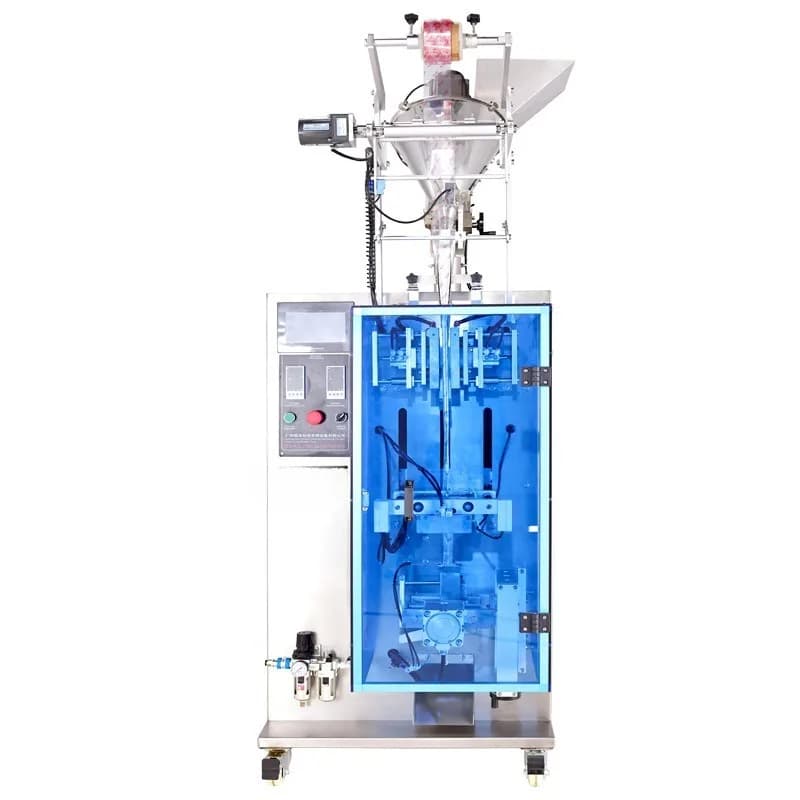 Machine for automatic packing of shaped bags with rounded corners, machine for automatic packaging of long bag of honey protein powder.