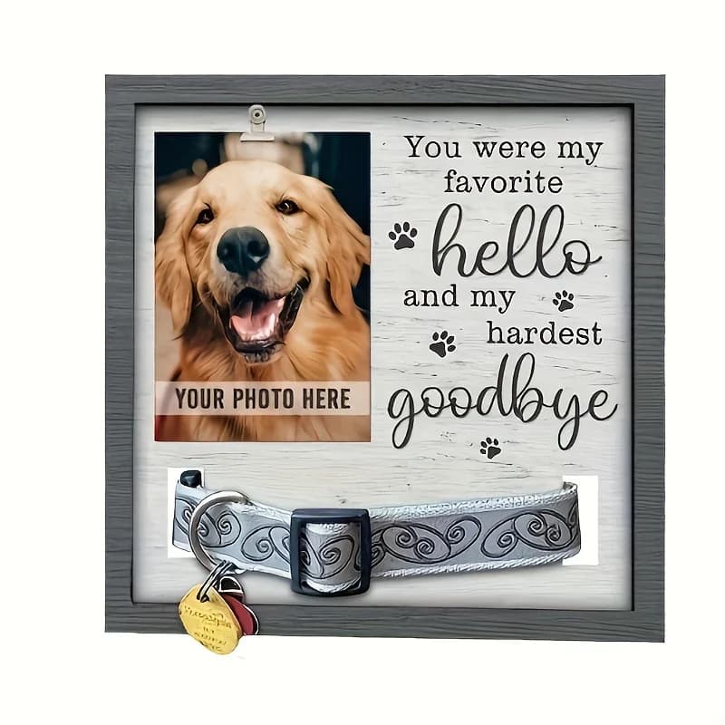 Memorial for pets, sentimental decorative support for photos, gift, 1 piece, wooden frame for pictures of lost cats and dogs, memorial