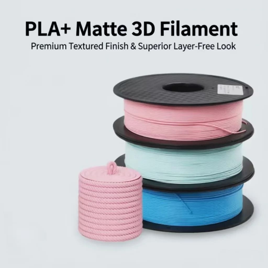 Matte PLA Plus Filament 1.75mm 1KG Macaron Pastel Color High Toughness No Bubble 3D Printer Filament for FDM Tangle-Free