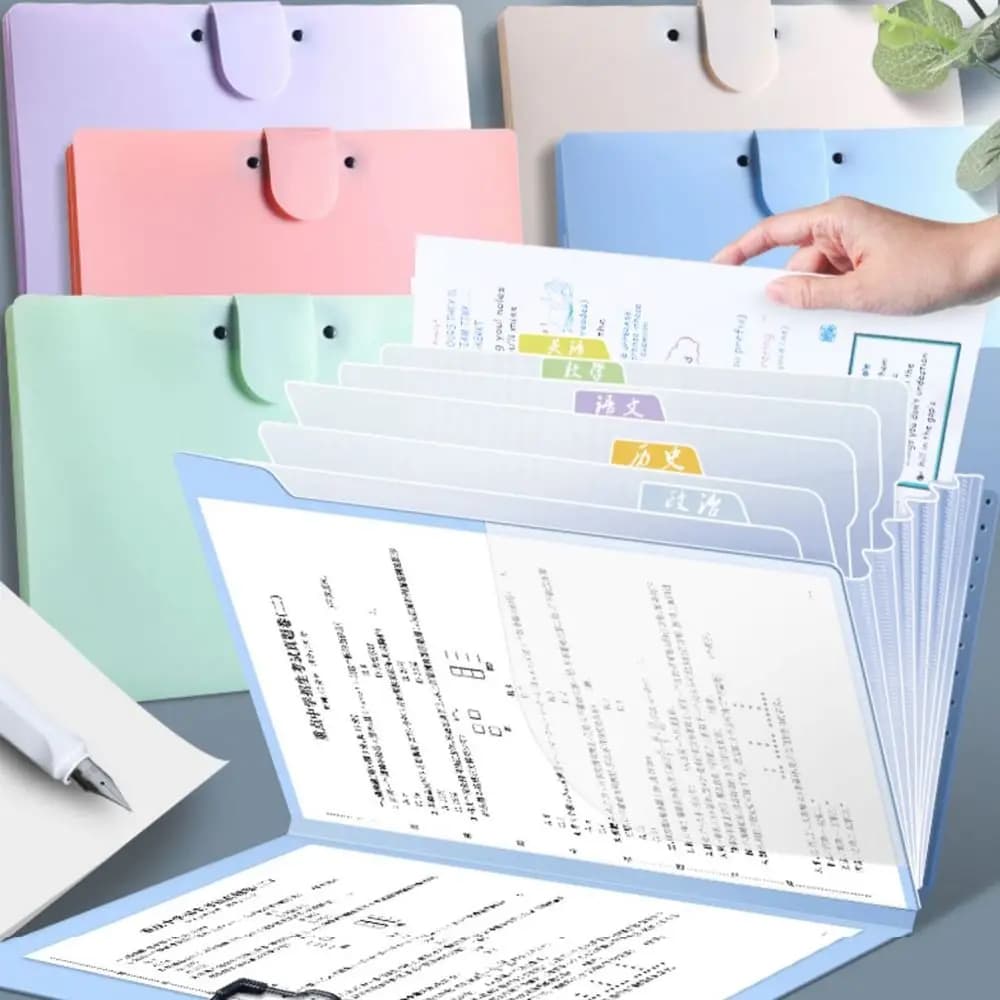 Cartella di file A4 semplice Borsa per documenti impermeabile e sporca Organizzatore di raccolta di lavoro multifunzionale Forniture per studenti per ufficio