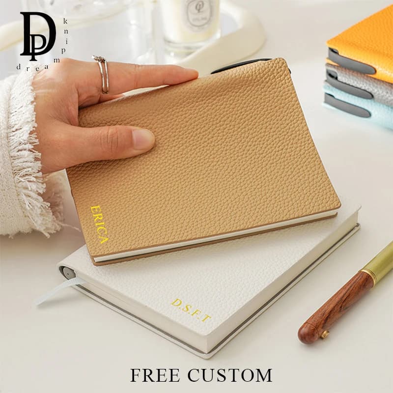 Taccuino con lettere personalizzate per ufficio aziendale A6, diario di moda in pelle per studenti scolastici, quaderno portatile di lusso, regalo per incisione