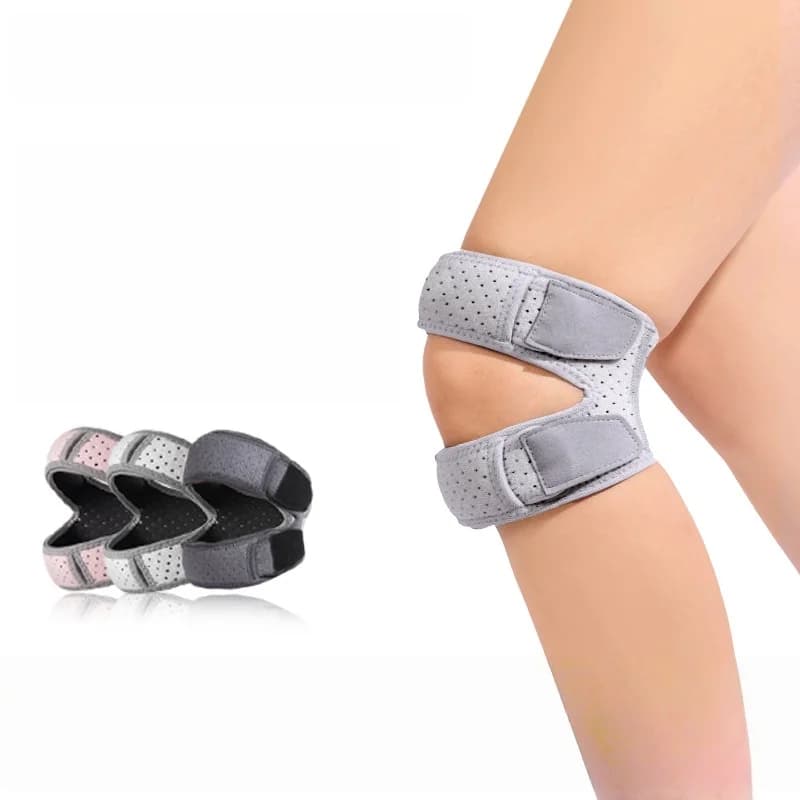 Fascia per Ginocchio a Doppia Patella, Supporto Pressurizzato Regolabile, Protezione per Ginocchio, Fascia per Esercizi