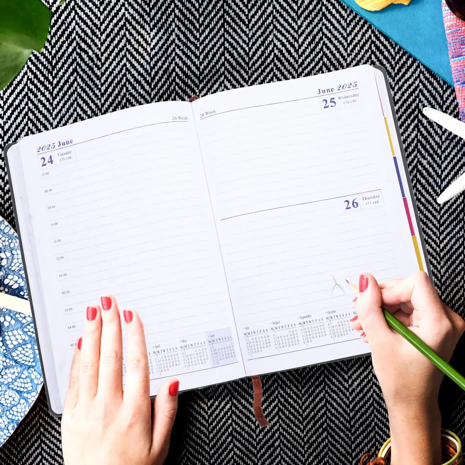 Daily Planner Academic Calendar Planner Schedule Notebook Work Journal Notepad Organizer for Office Study 2025 Planning Book