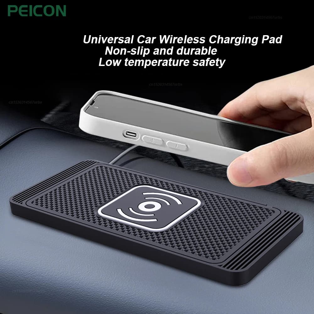 Wireless Car Charger for Iphone 16 15 15 Pro Max 14 13 12 X Samsung S24 S23 Wireless Car Charger Silicone Pad Support