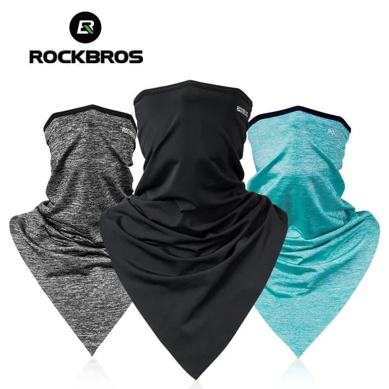 Muslimah rockbros ciclismo Bandana maschere per il viso sciarpa estate sole protezione UV moto bici bicicletta Ice Silk Cool Mask Neck Cover Men