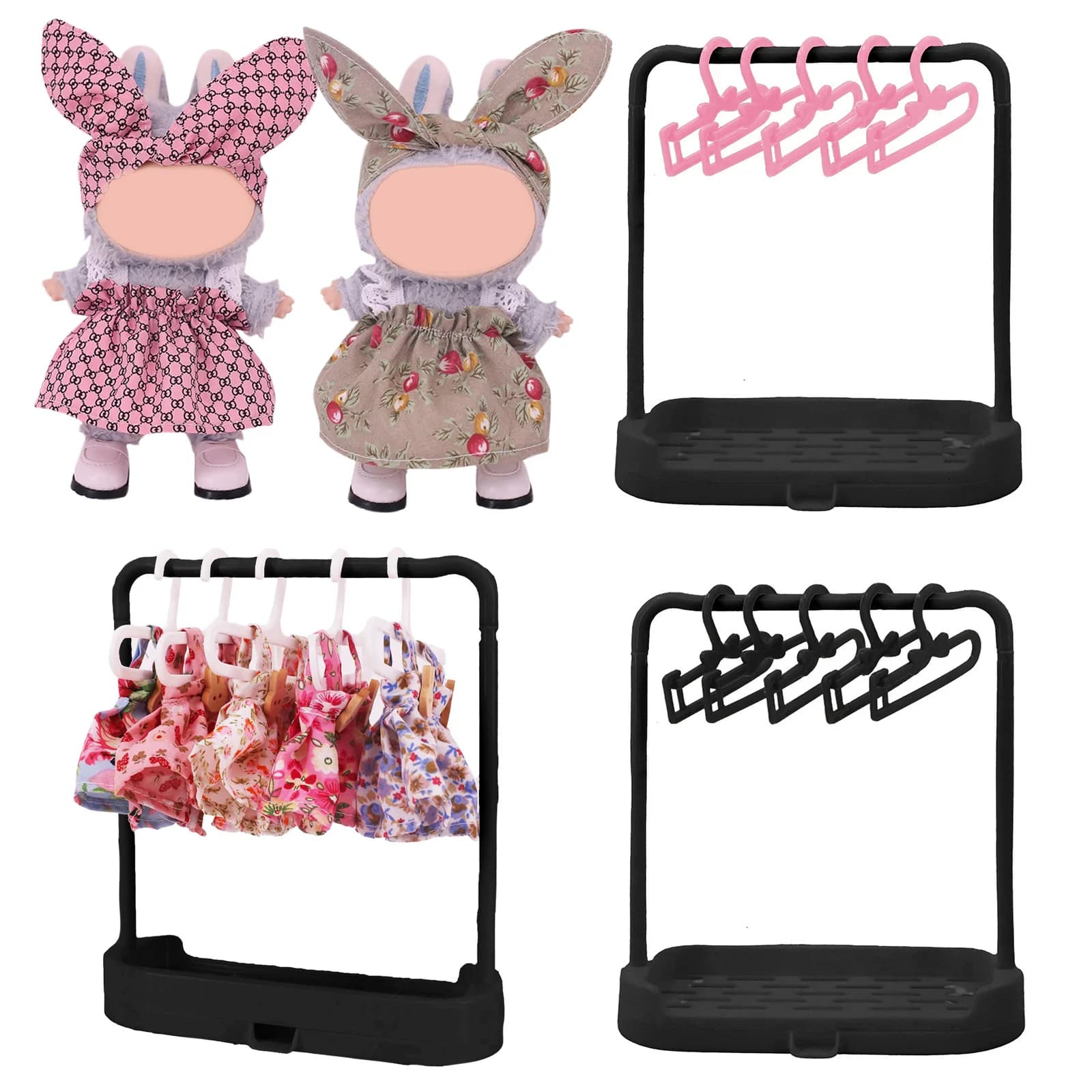Accessories for dolls Mini doll wardrobe clothes hangers beautiful skirt for Labubu 17 cm accessories for dolls clothes, children's toys birthday gifts