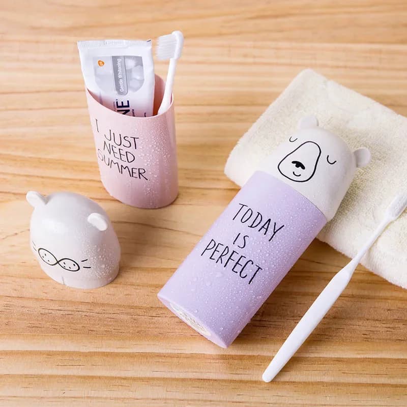 Nuovo supporto per scatola per spazzolino potabile Cartoon Travel Necessario tazza di plastica per dentifricio Set di accessori per il bagno Bottiglia d'acqua
