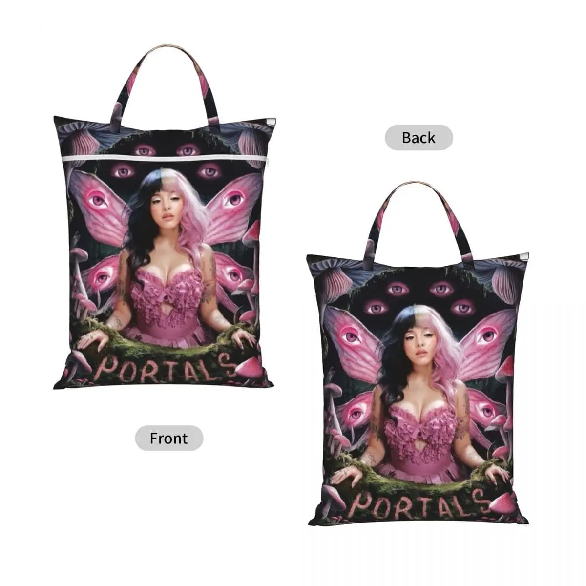 Melanie Martinez Face Travel Laundry Bag Waterproof Reusable Dirty Clothes Pouch Gym Yoga Vacation Washing Basket