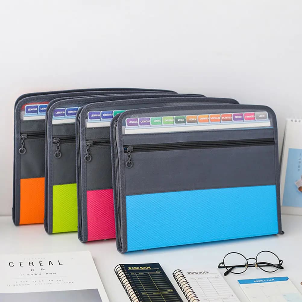 Cartella Portadocumenti Espandibile a 13 Tasche, Organizzatore Multistrato A4, Custodia Portatile per Documenti da Ufficio, Scuola e Viaggio