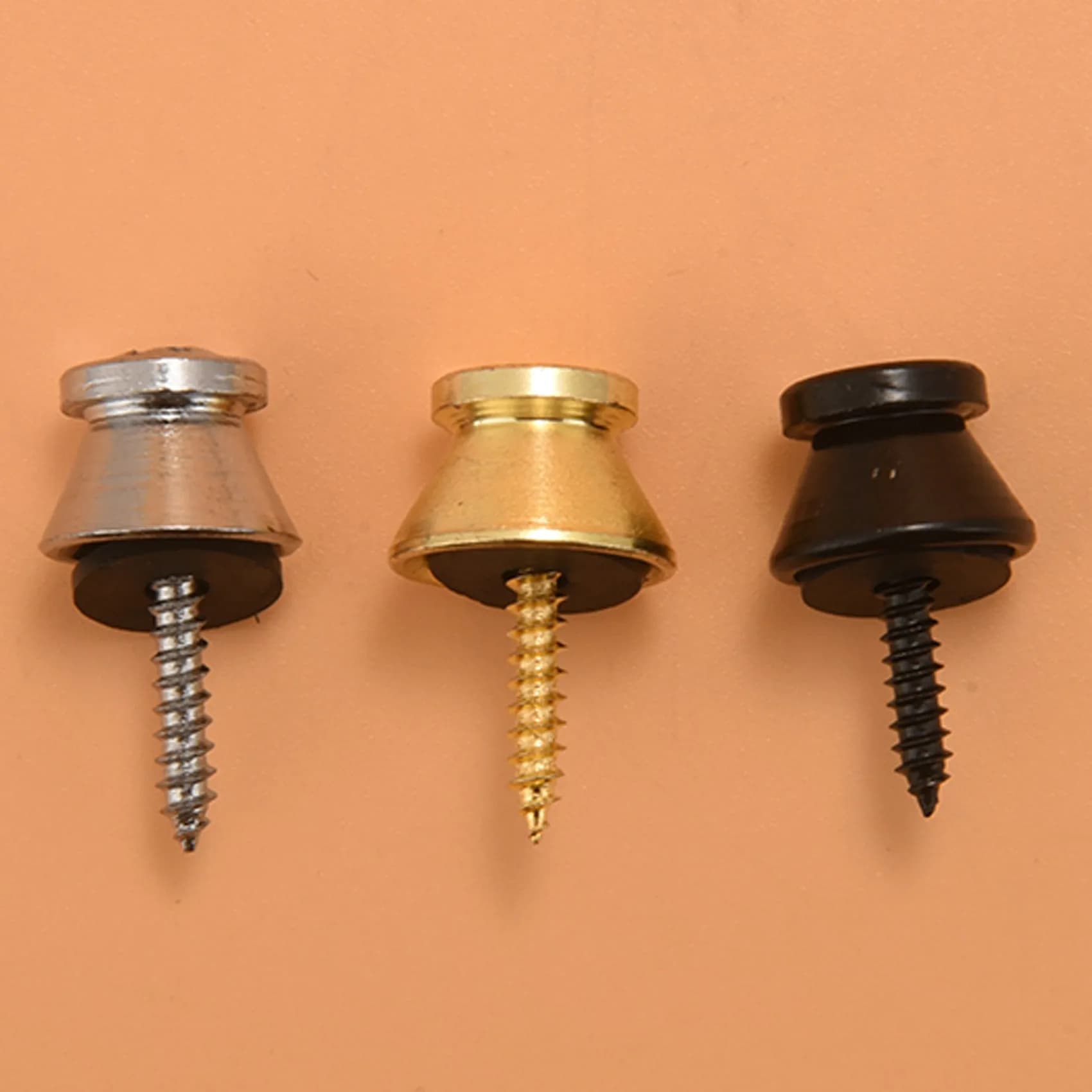 ABVB-12Pcs Perni di bloccaggio per cinghie per chitarra, bottoni in metallo per chitarra acustica, chitarra elettrica, basso, ukulele