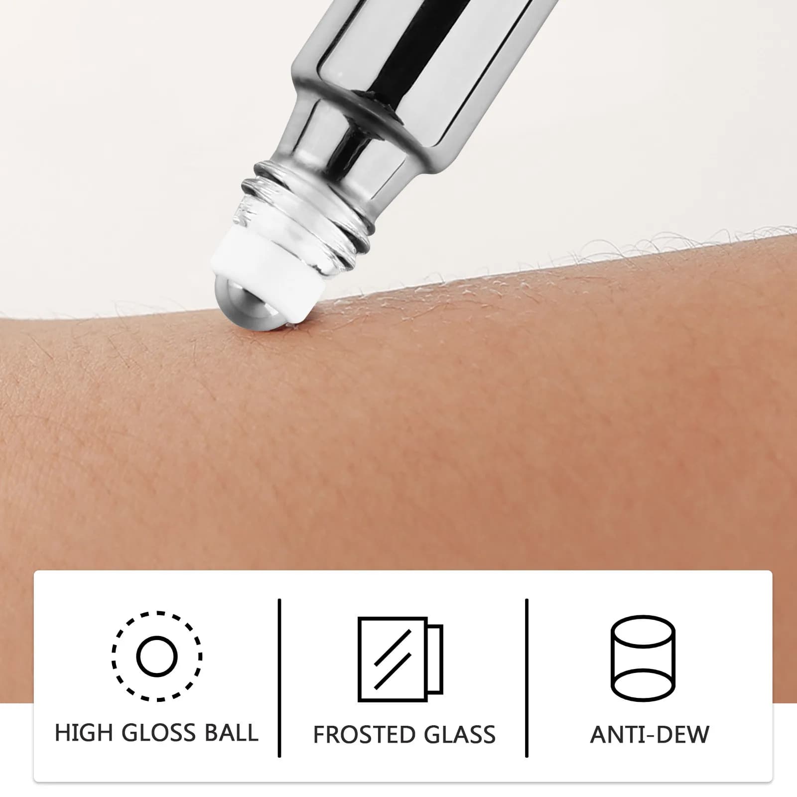 6 flaconi roll-on da 10 ml con sfera in acciaio inossidabile, a prova di perdite, per oli essenziali, profumi da viaggio, flaconi di vetro ricaricabili