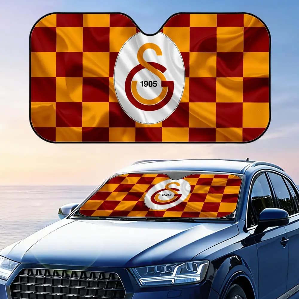 Cool G-Galatasaray Sport Sun Visor Protezione solare riutilizzabile in lamina di alluminio Protezione UV Parasole per parabrezza con isolamento a tre strati